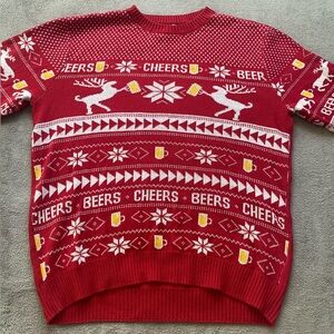 Red Crewneck Christmas Sweater